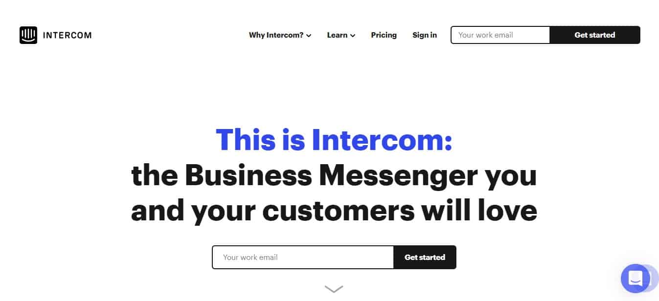 Intercom Homepage